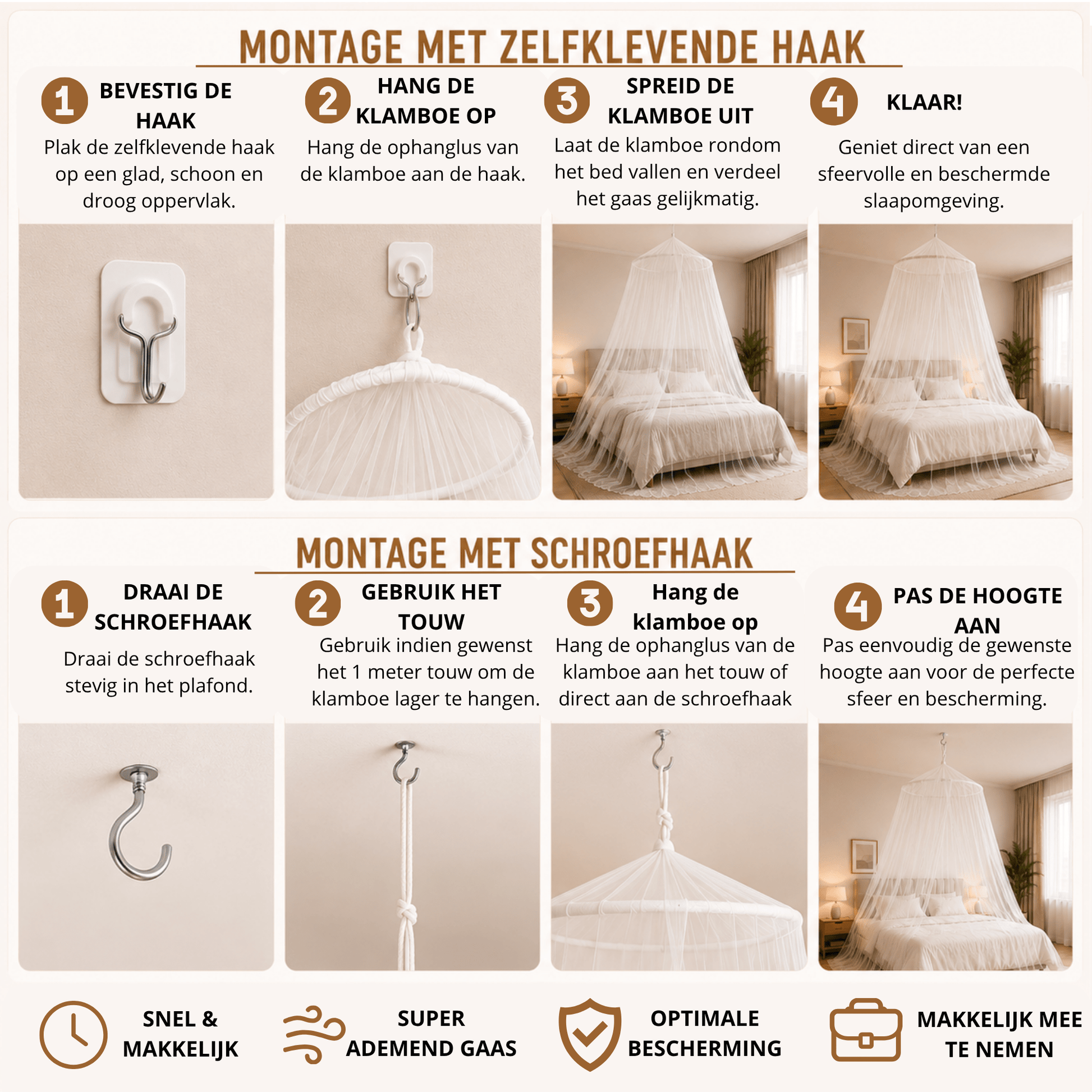 EverestPeak® Klamboe 2 Persoons – Met Deur - EverestPeak