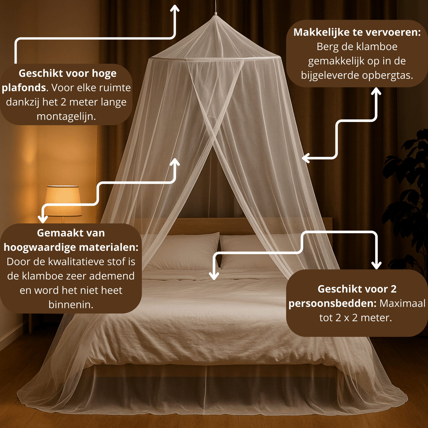 EverestPeak® Klamboe 2 Persoons – Met Deur - EverestPeak