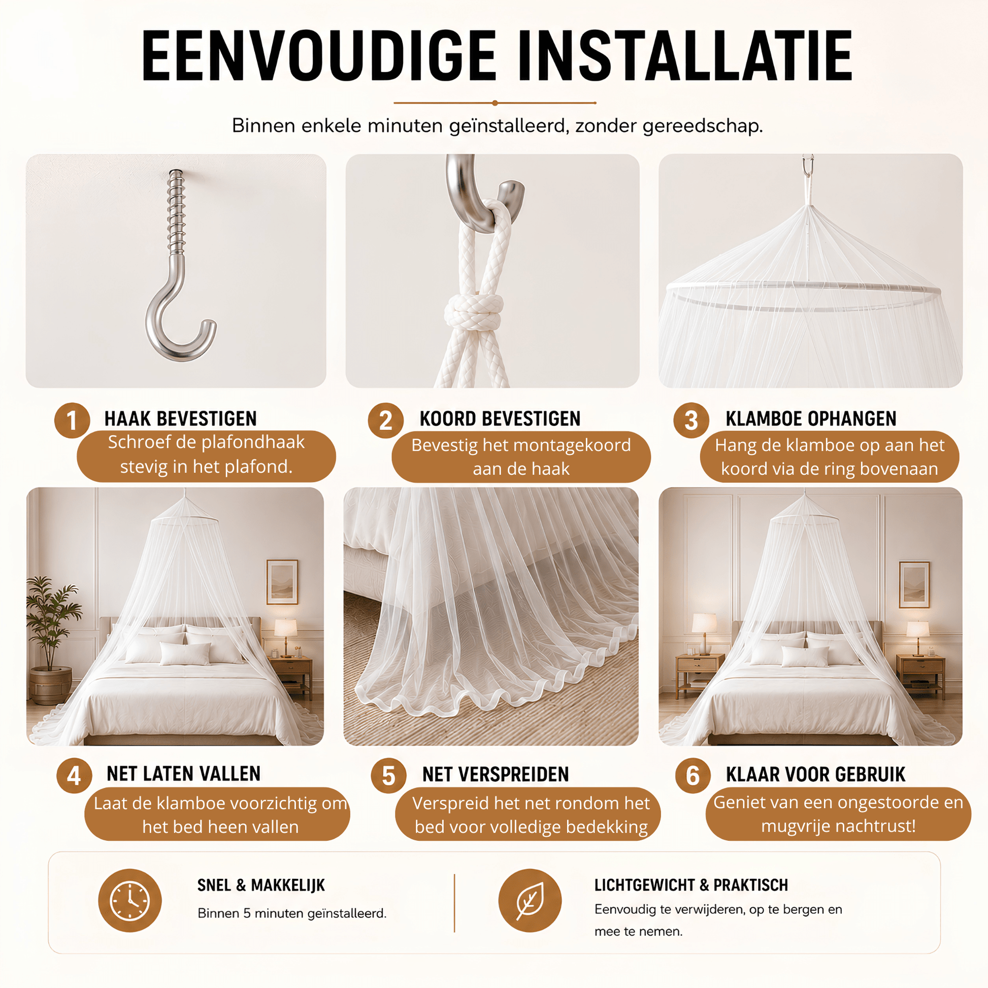 EverestPeak® Klamboe 2 Persoons – Met Deur - EverestPeak