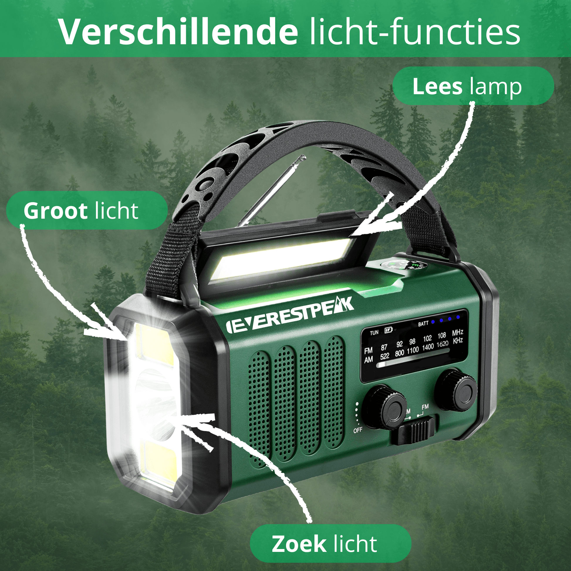 EverestPeak® Noodradio Army Green - EverestPeak